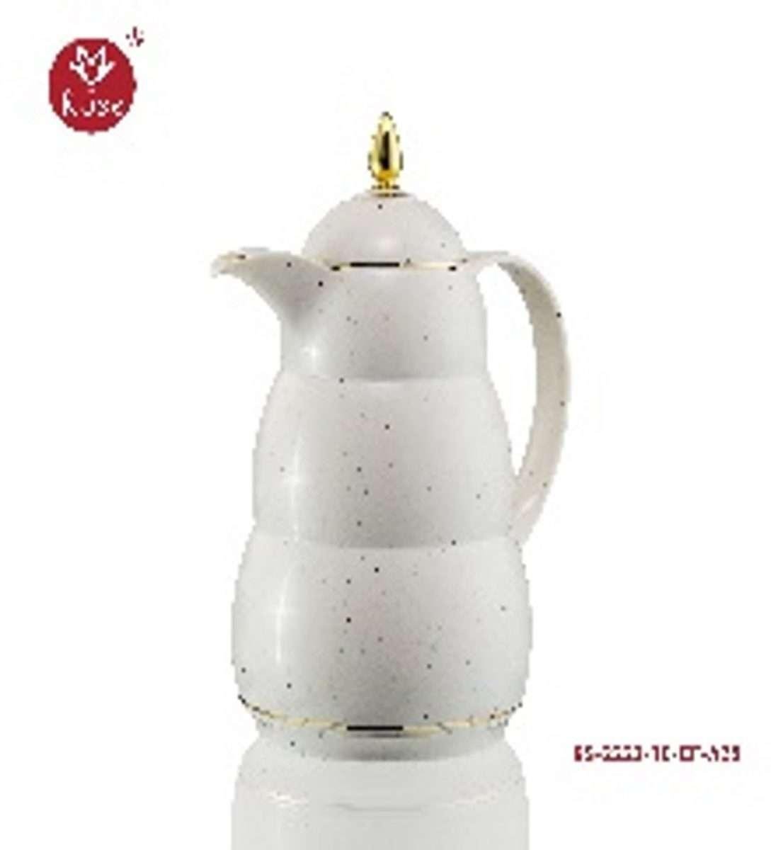 Rose Vacuum Flask for Tea – Dotted White – Long Spout