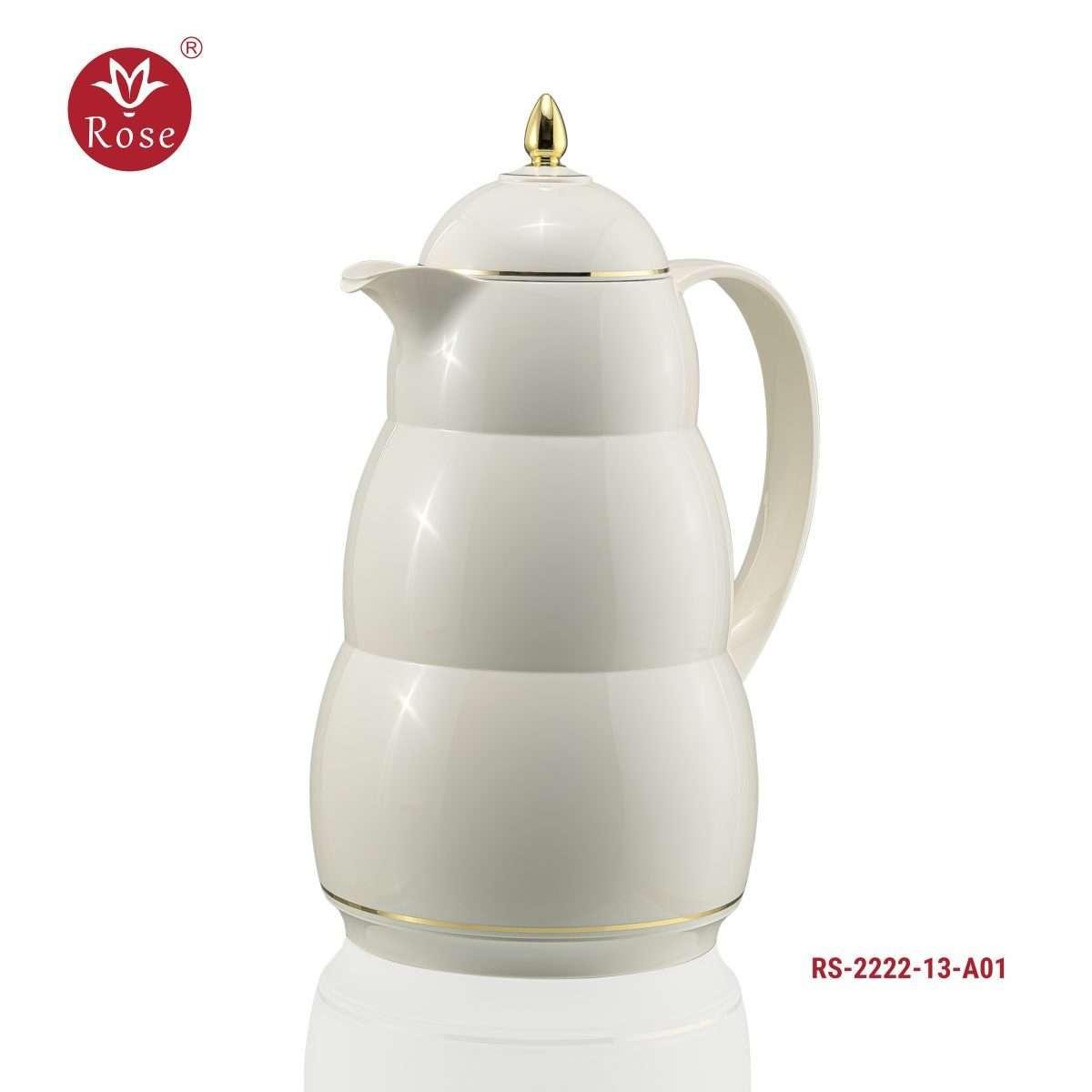 Rose Vacuum Flask for Tea – White – Short Spout