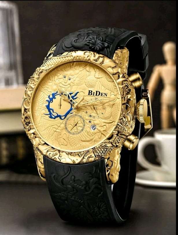 Bidden men triple dial date quartz watch
