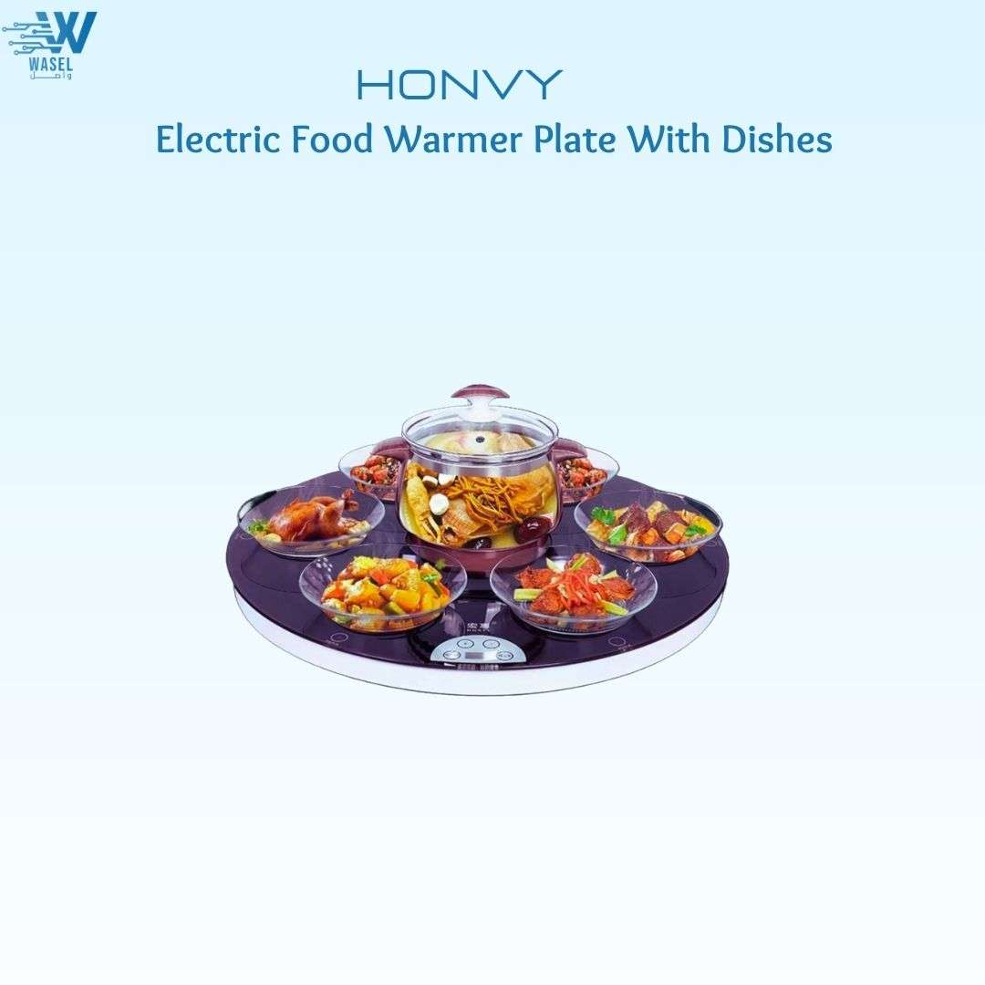 Electric Rotating Food Warmer Heating Plate With Dishes