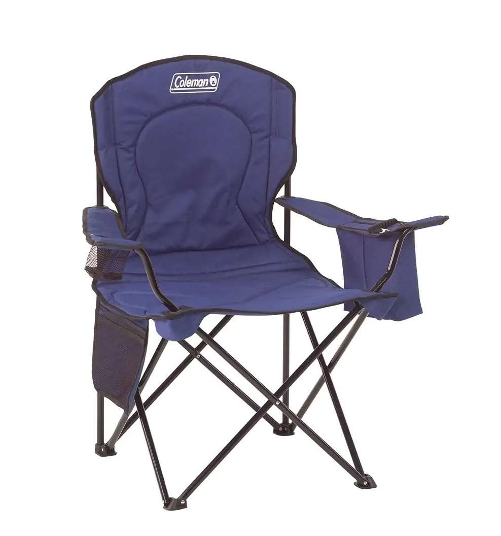 Coleman Camping Chair with Built-In 4-Can Cooler Blue